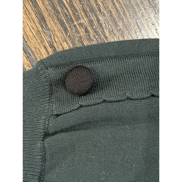 Karl Lagerfeld Sweater Women’s Large Green Puff Balloon Sleeve Buttons Preppy - Picture 5 of 10